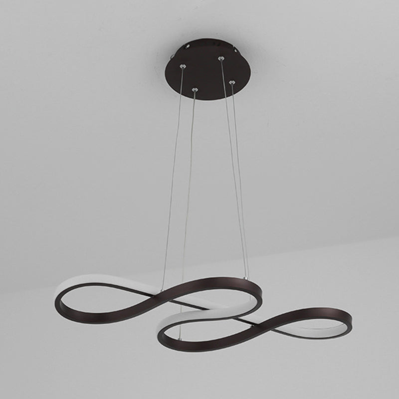 Aluminium LED Linear Pendant Light in Modern Creative Style Silica Gel Ceiling Light for Dining Room