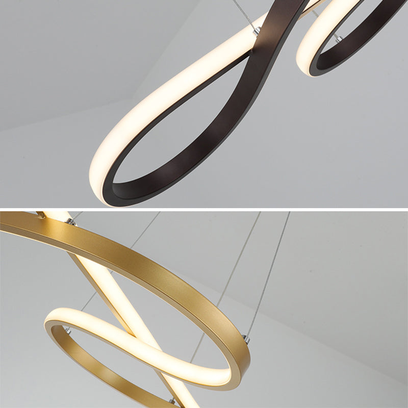 Aluminium LED Linear Pendant Light in Modern Creative Style Silica Gel Ceiling Light for Dining Room