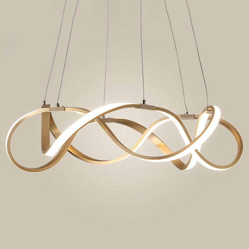 Aluminium LED Hanging Lamp in Modern Luxury Style Acrylic Linear Pendant Light for Living Room