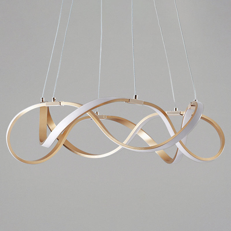 Aluminium LED Hanging Lamp in Modern Luxury Style Acrylic Linear Pendant Light for Living Room