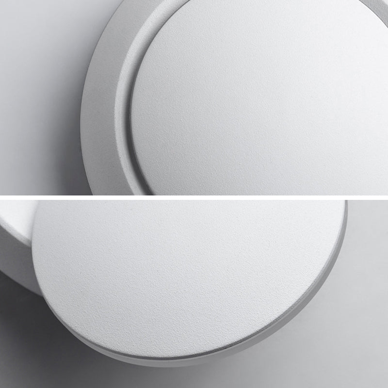 Noordse eenvoud Stijl Ronde LED Wandlicht 360 ° Roteerbaar Mini Sconce Light voor slaapkamerbalkon