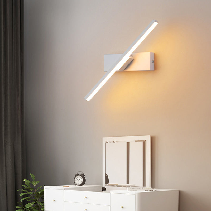 Lámpara de pared de minimalismo contemporáneo 330 ° Luz de línea LED de aluminio rotativo para dormitorio