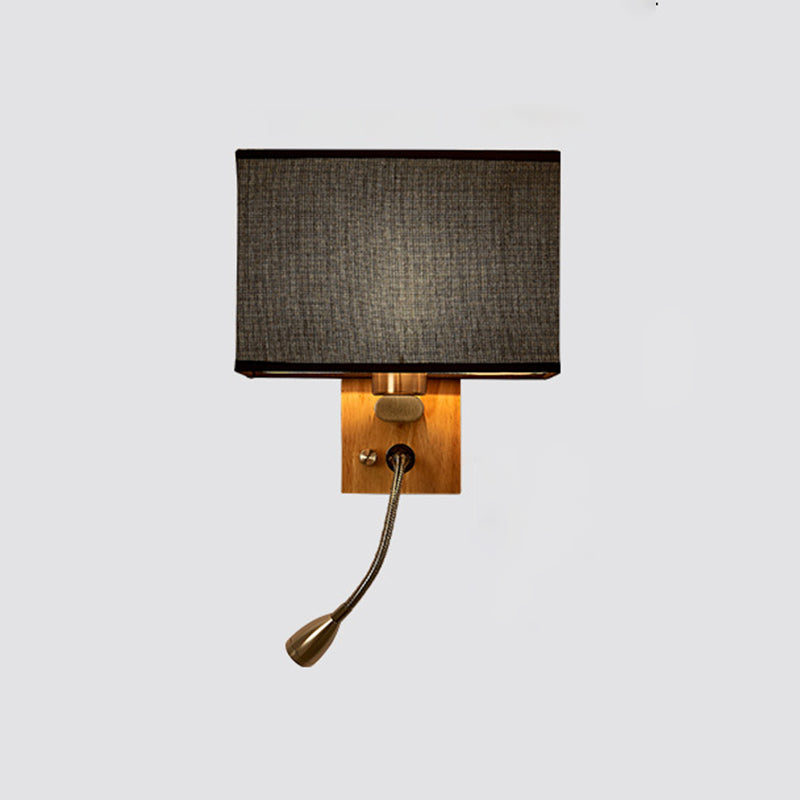 Simplicidad de tela Simplicidad Mini Mini Spotlight Diseño Lámpara de lectura de madera para dormitorio