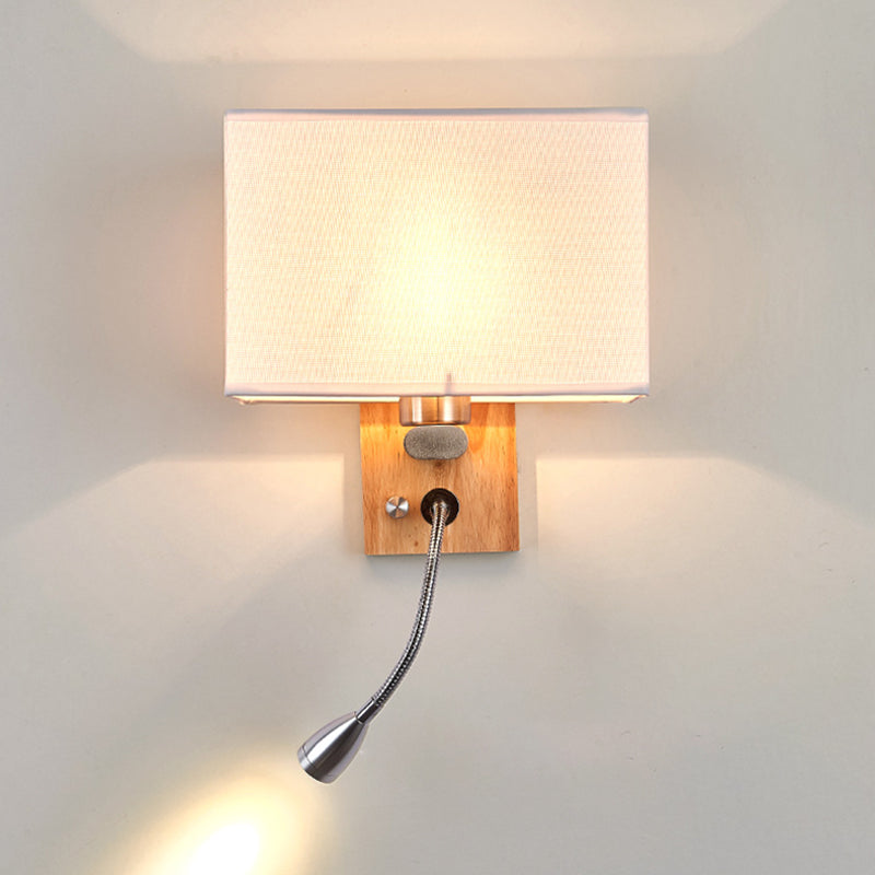 Simplicidad de tela Simplicidad Mini Mini Spotlight Diseño Lámpara de lectura de madera para dormitorio