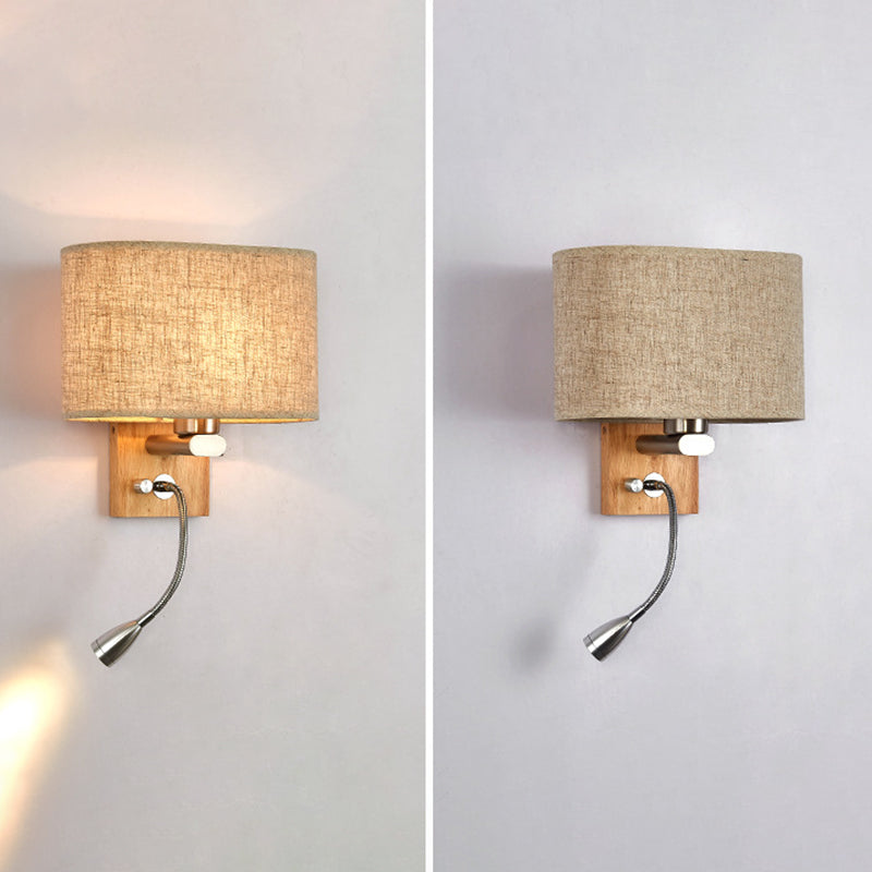 Simplicidad de tela Simplicidad Mini Mini Spotlight Diseño Lámpara de lectura de madera para dormitorio