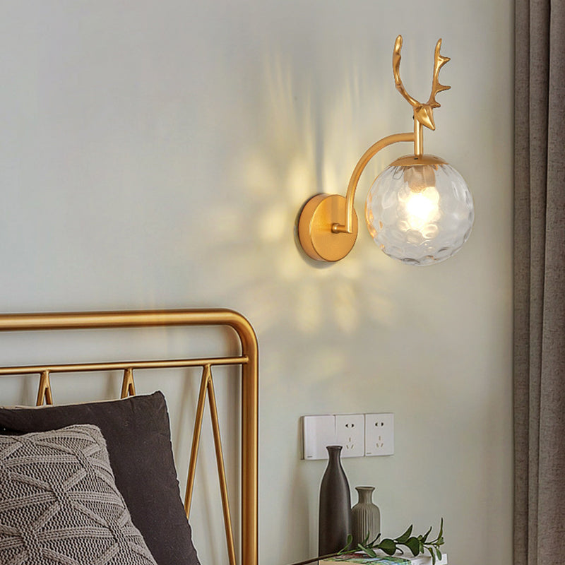 Moderna nórdica estilo esférico esférico lámparas de vidrio 1 apliques de pared ligeros para sala de estar