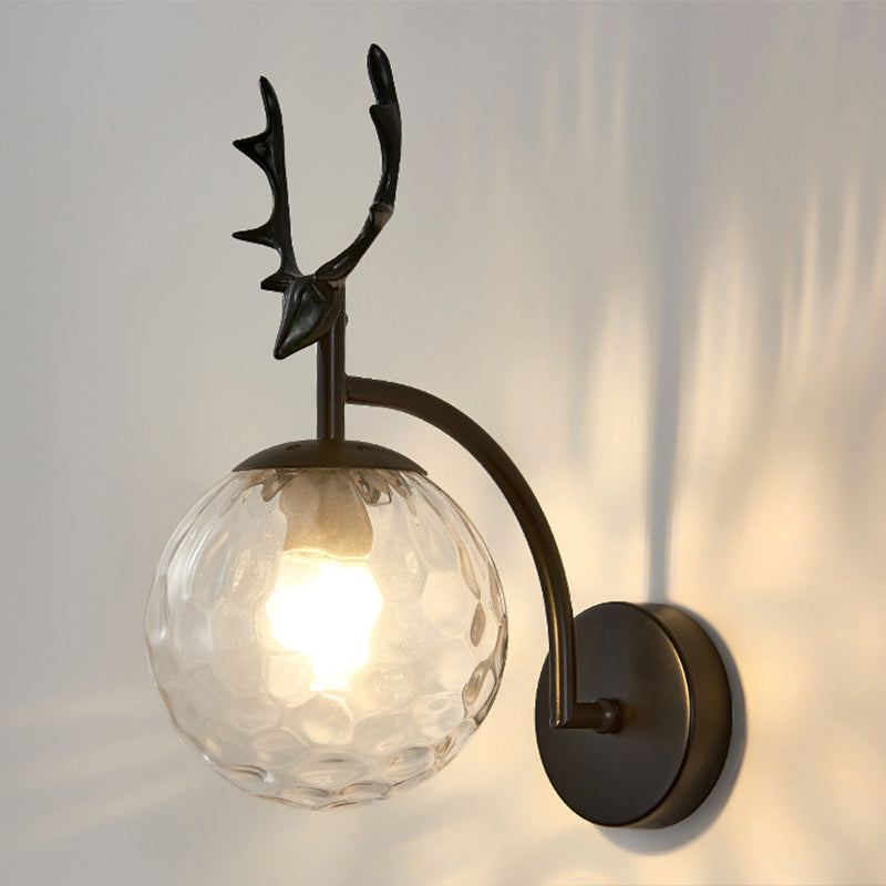 Moderna nórdica estilo esférico esférico lámparas de vidrio 1 apliques de pared ligeros para sala de estar