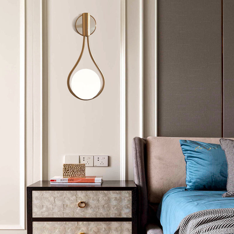 Lámparas de plataformas de estilo nórdico de estilo nórdico moderno vidrio 1 placas de pared ligeras en acabado dorado