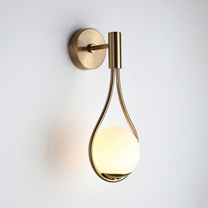 Lámparas de plataformas de estilo nórdico de estilo nórdico moderno vidrio 1 placas de pared ligeras en acabado dorado