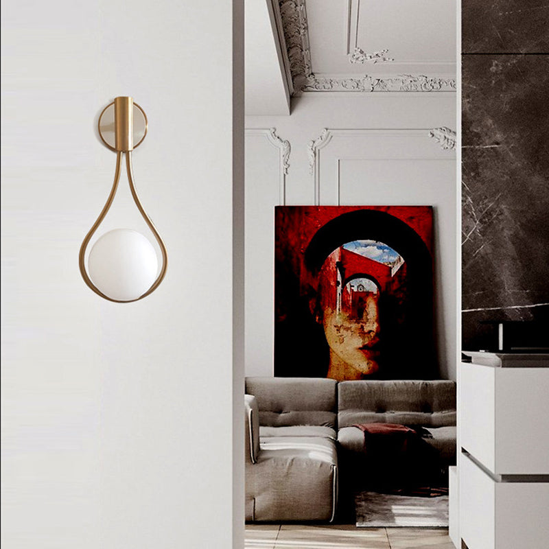 Lámparas de plataformas de estilo nórdico de estilo nórdico moderno vidrio 1 placas de pared ligeras en acabado dorado