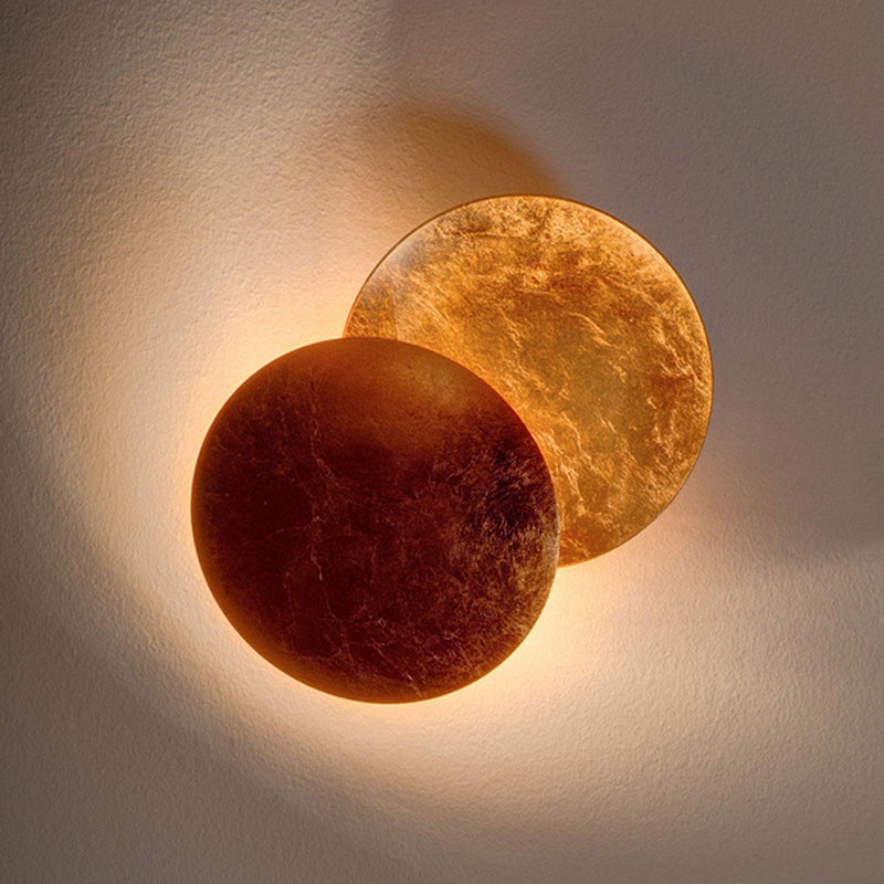 Modern Minimalist Style Circular Wall Sconce Lighting Copper Wall Light for Bedroom