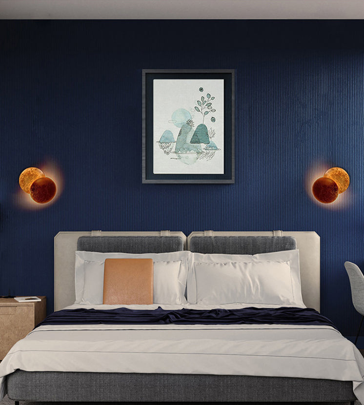 Modern Minimalist Style Circular Wall Sconce Lighting Copper Wall Light for Bedroom