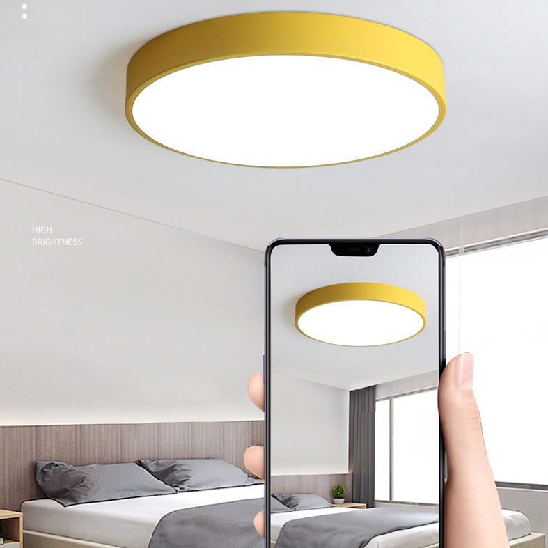 Round Flushmount Lights Macaron Acrylic Ceiling Mounted Fixture for Living Room