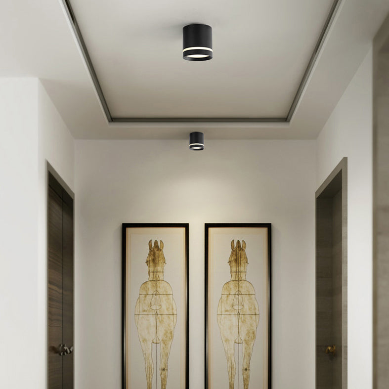Cylinder Hallway Downlight Acrylic Macaron LED Flush Mount Lighting Fixture