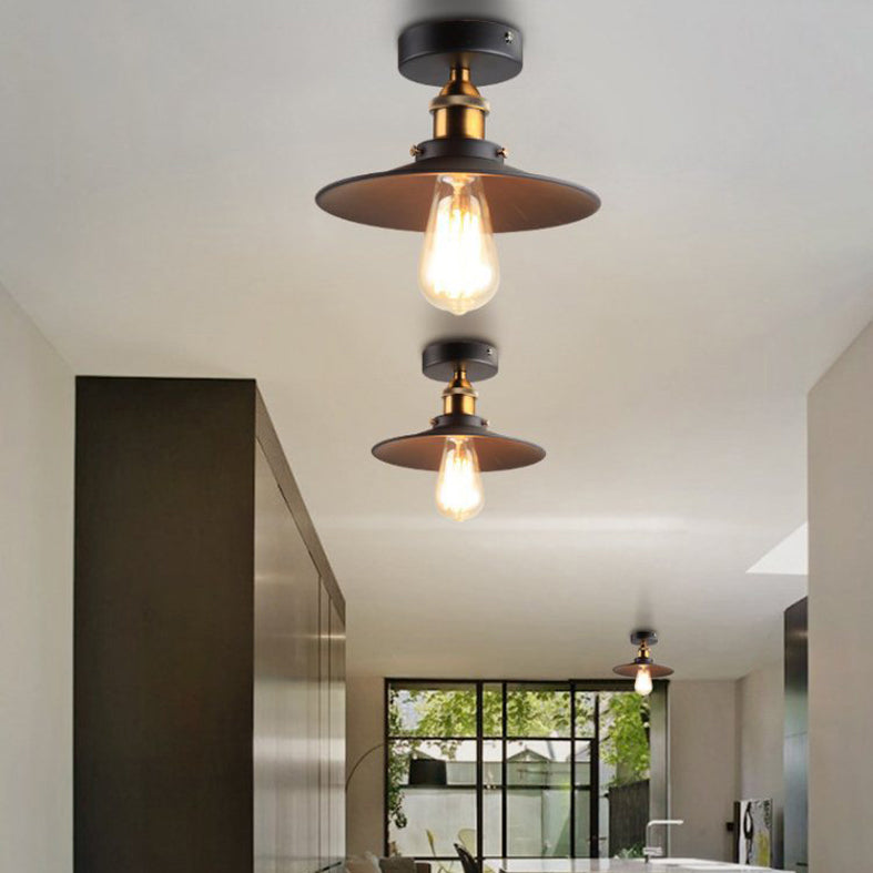 Retro Industrial Style Wrought Iron Ceiling Fixture American Country Creative Corridor Aisle Porch Balcony Lighting