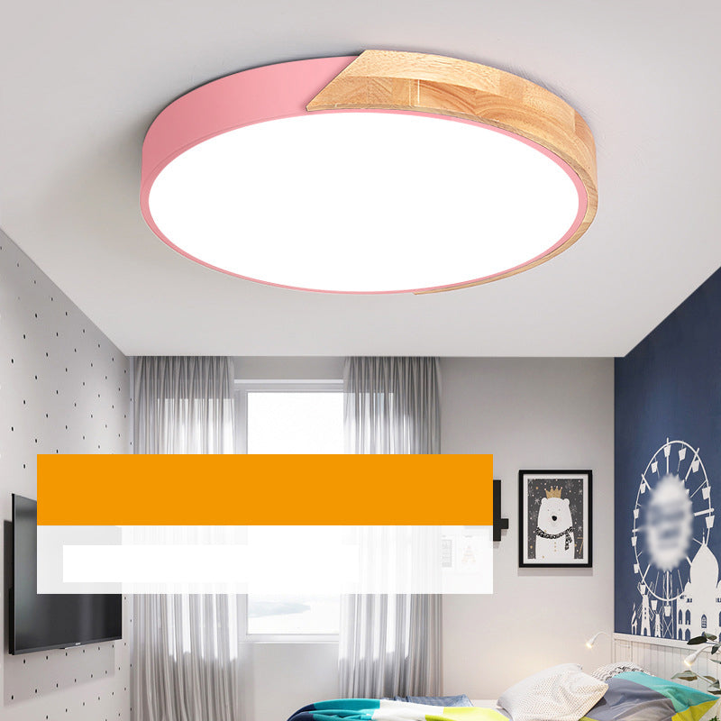 LED moderne Ceiling Light Nordic Creative Macaron Living Room Bedroom Dining Room Study Children's Room Wooden Lamps