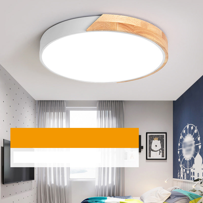LED moderne Ceiling Light Nordic Creative Macaron Living Room Bedroom Dining Room Study Children's Room Wooden Lamps