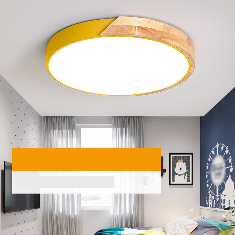 LED moderne Ceiling Light Nordic Creative Macaron Living Room Bedroom Dining Room Study Children's Room Wooden Lamps