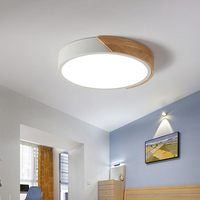 LED moderne Ceiling Light Nordic Creative Macaron Living Room Bedroom Dining Room Study Children's Room Wooden Lamps