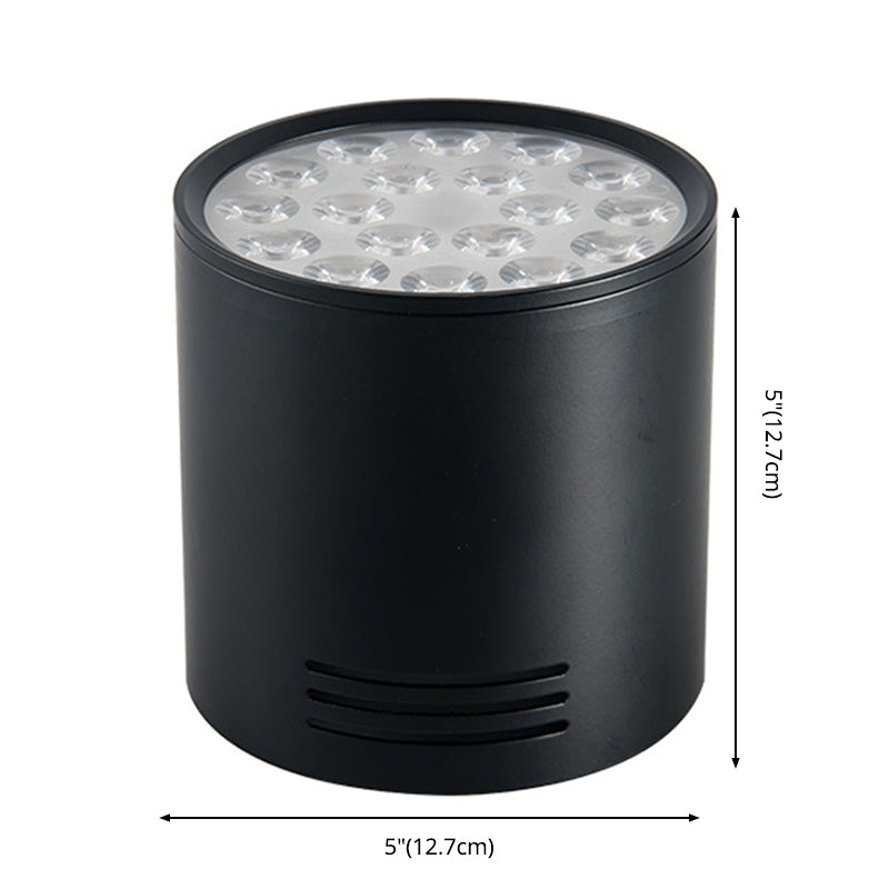 Cylindrical Corridor Downlight Aluminum Modern Flush Mount LED Light in Black