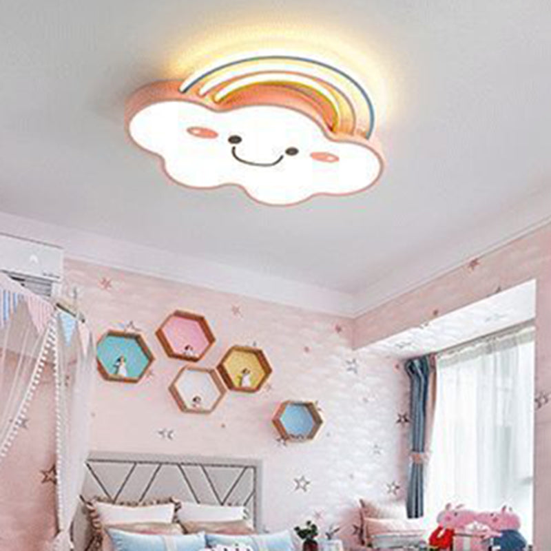 Nordic Children's Room Ceiling Light Modern Macaron Style Boy Girl Bedroom Study Cute Cartoon Creative Acrylic Led Lamps