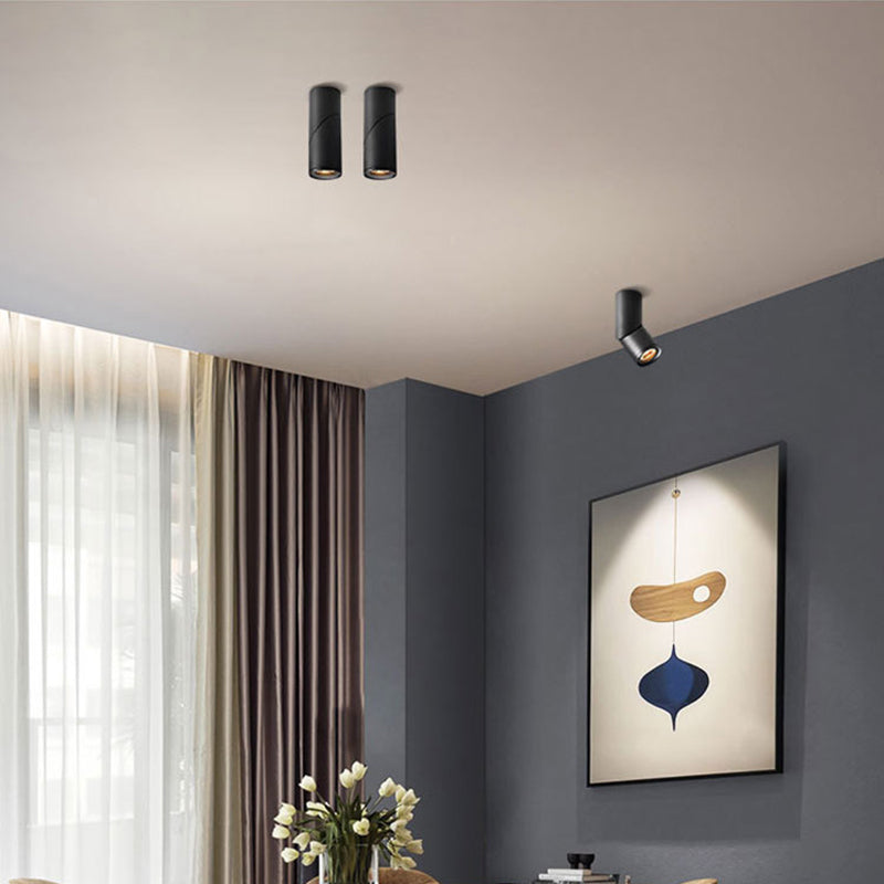 Tubular Flush Mount Spotlight Nordic Aluminum Living Room LED Ceiling Light Fixture