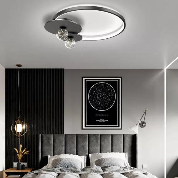 LED Ceiling Light Fixture Flush Mount Lighting Glass Light Ringed Light Living Room Light