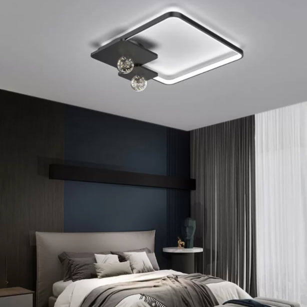 LED Ceiling Light Fixture Flush Mount Lighting Glass Light Ringed Light Living Room Light