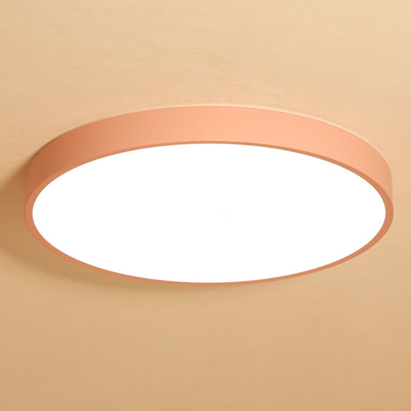 Round Led Flush Mount Ceiling Light Modern Minimalist Macaron Style Living Room Bedroom Study Energy-économiser Lighting