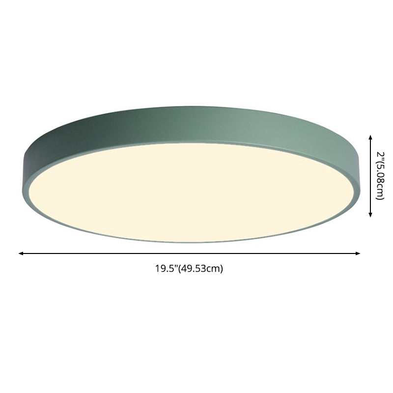 Round Led Flush Mount Ceiling Light Modern Minimalist Macaron Style Living Room Bedroom Study Energy-économiser Lighting