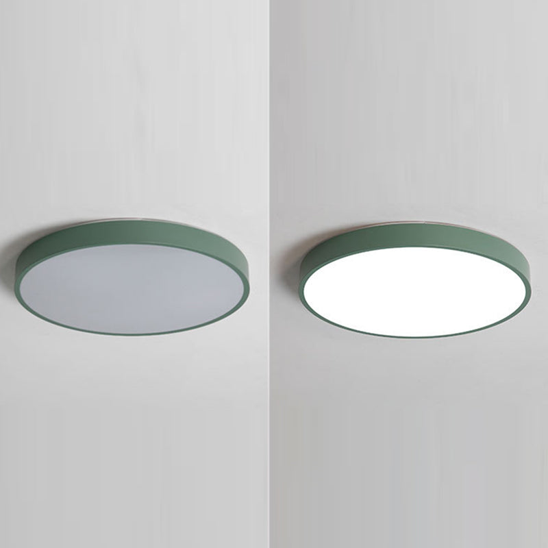 Round Led Flush Mount Ceiling Light Modern Minimalist Macaron Style Living Room Bedroom Study Energy-économiser Lighting