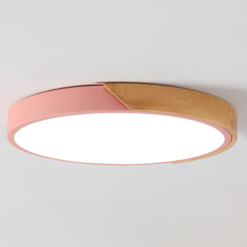 Nordic Led Ceiling Light Modern Minimalist Creative Bedroom Living Room Personality Round Macaron Multi-color Iron Lamps