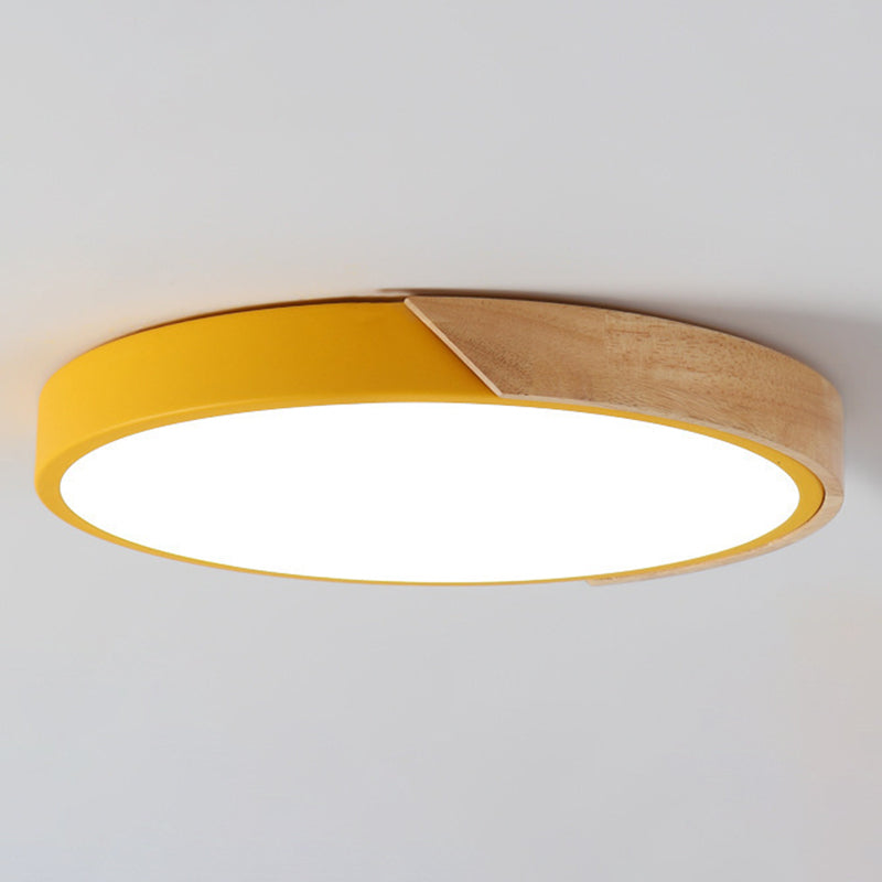 Nordic Led Ceiling Light Modern Minimalist Creative Bedroom Living Room Personality Round Macaron Multi-color Iron Lamps