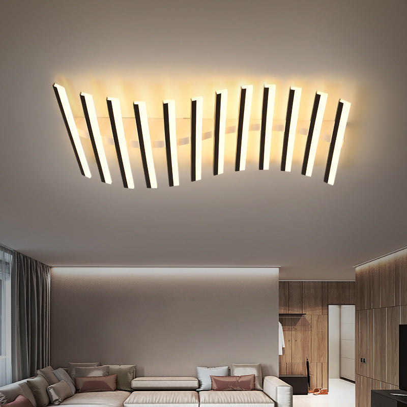 Acrylic Living Room LED Flush Ceiling Lights Linear Modern Style Flush Mount