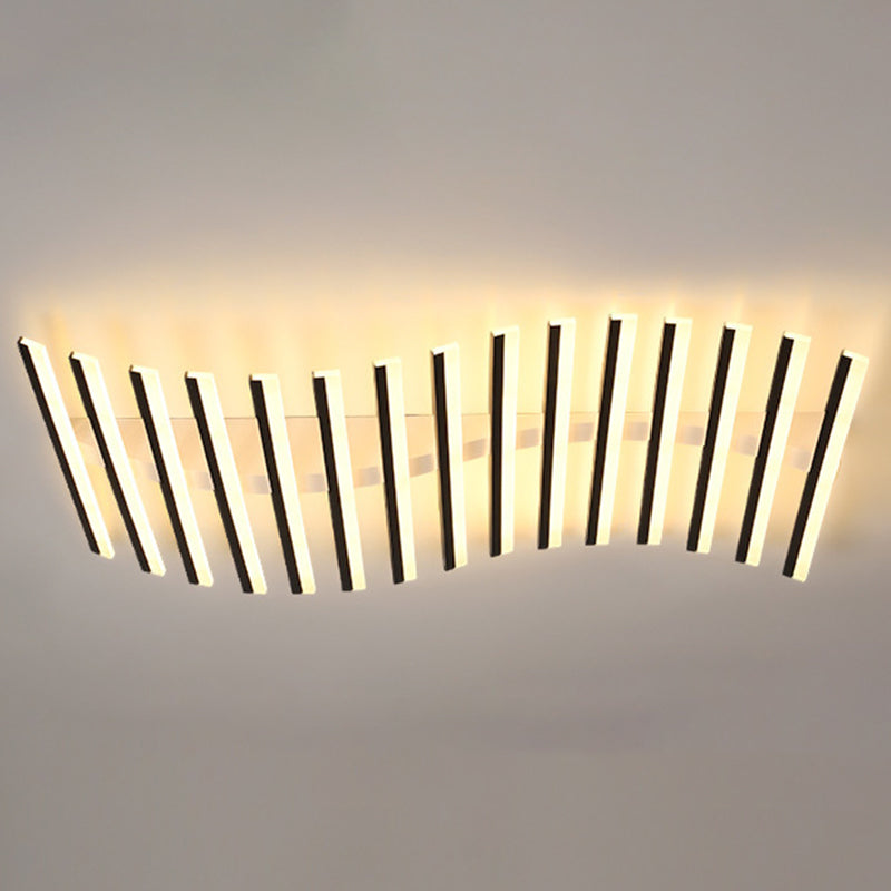 Acrylic Living Room LED Flush Ceiling Lights Linear Modern Style Flush Mount