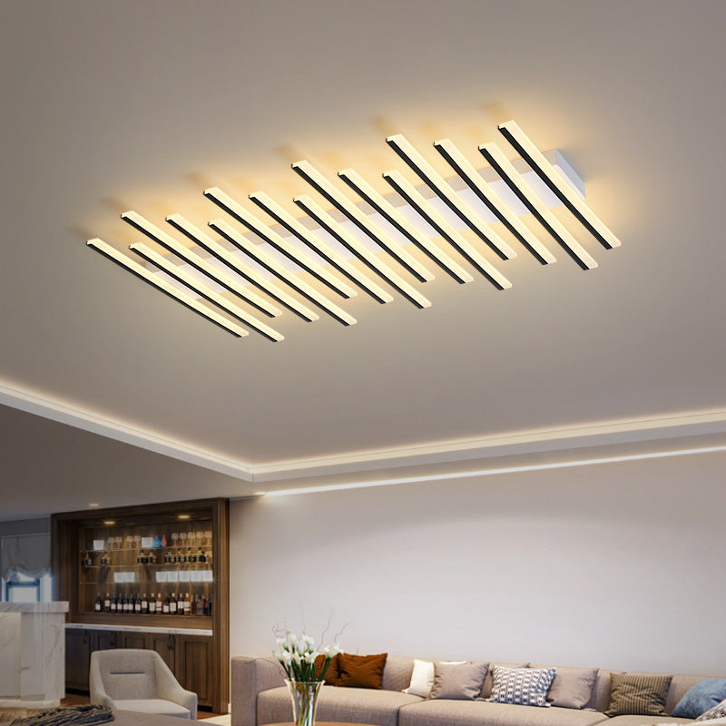 Acrylic Living Room LED Flush Ceiling Lights Linear Modern Style Flush Mount
