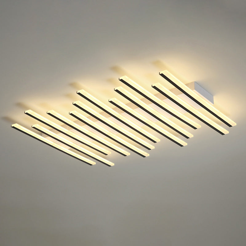 Acrylic Living Room LED Flush Ceiling Lights Linear Modern Style Flush Mount