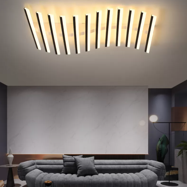 Acrylic Living Room LED Flush Ceiling Lights Linear Modern Style Flush Mount