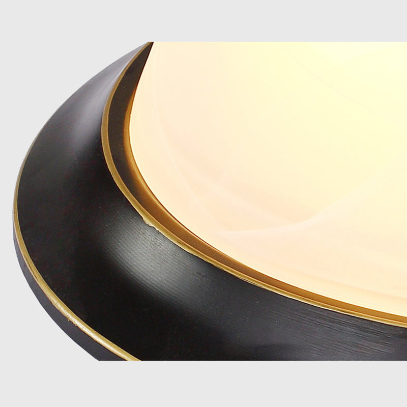 Bol Forme Lait Verre Verre Monter Modern Black Bedroom Ceiling Light Fixture