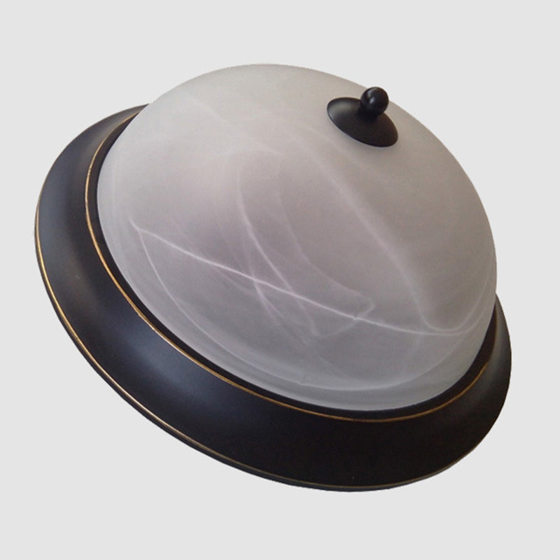 Bol Forme Lait Verre Verre Monter Modern Black Bedroom Ceiling Light Fixture