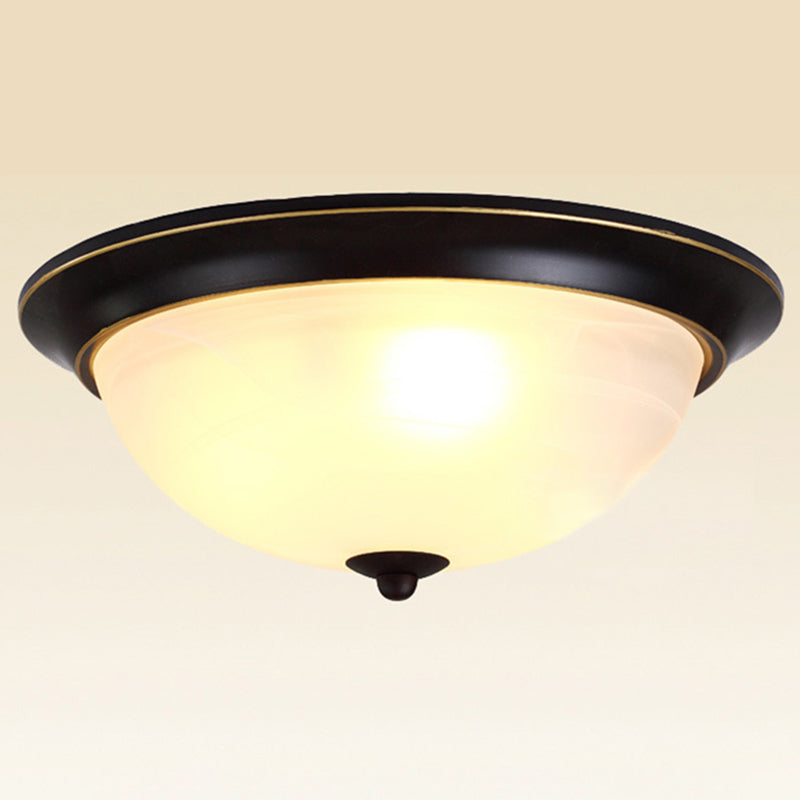 Bol Forme Lait Verre Verre Monter Modern Black Bedroom Ceiling Light Fixture