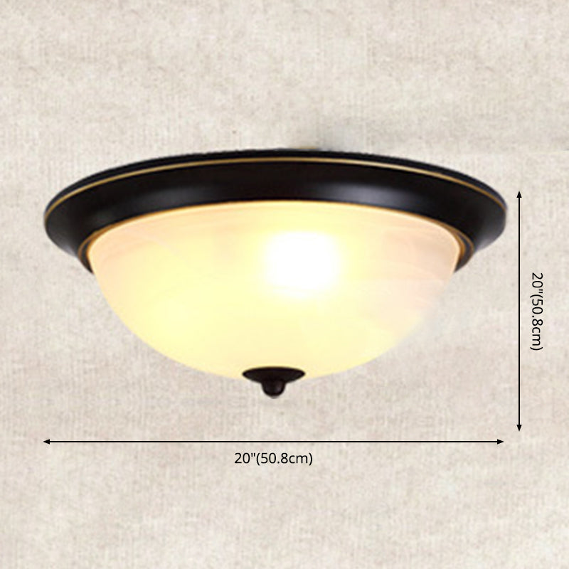 Bol Forme Lait Verre Verre Monter Modern Black Bedroom Ceiling Light Fixture