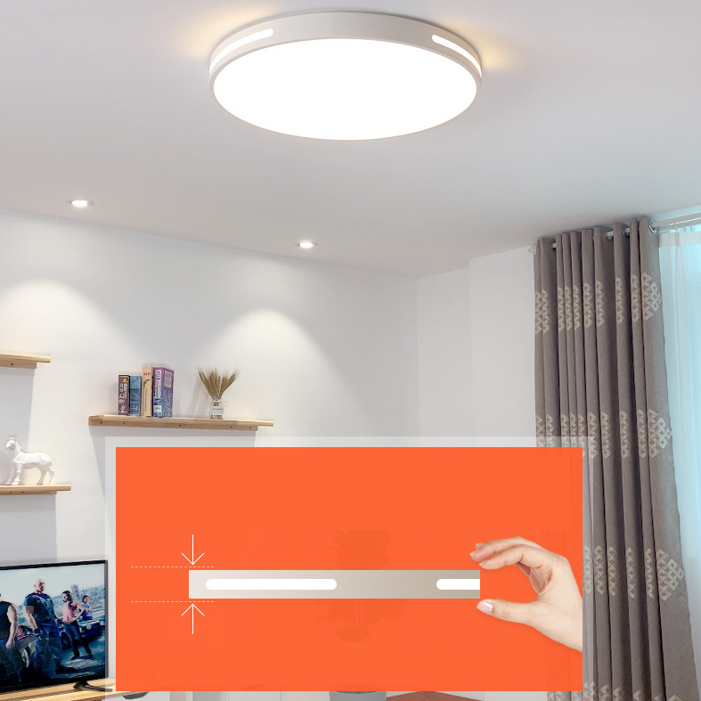 Lámpara de techo nórdica moderna y sencilla personalidad estudio de Sala de estar LED ultradelgado lámpara de ahorro de energía de caballo de hierro