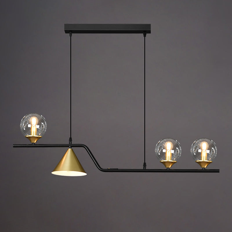 Shaded Island Lighting Fixture Simplicity Glass Island Chandelier for Dinning Room