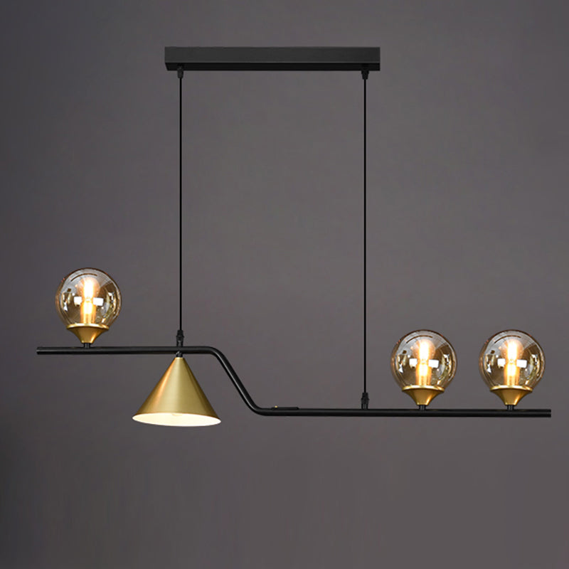 Shaded Island Lighting Fixture Simplicity Glass Island Chandelier for Dinning Room