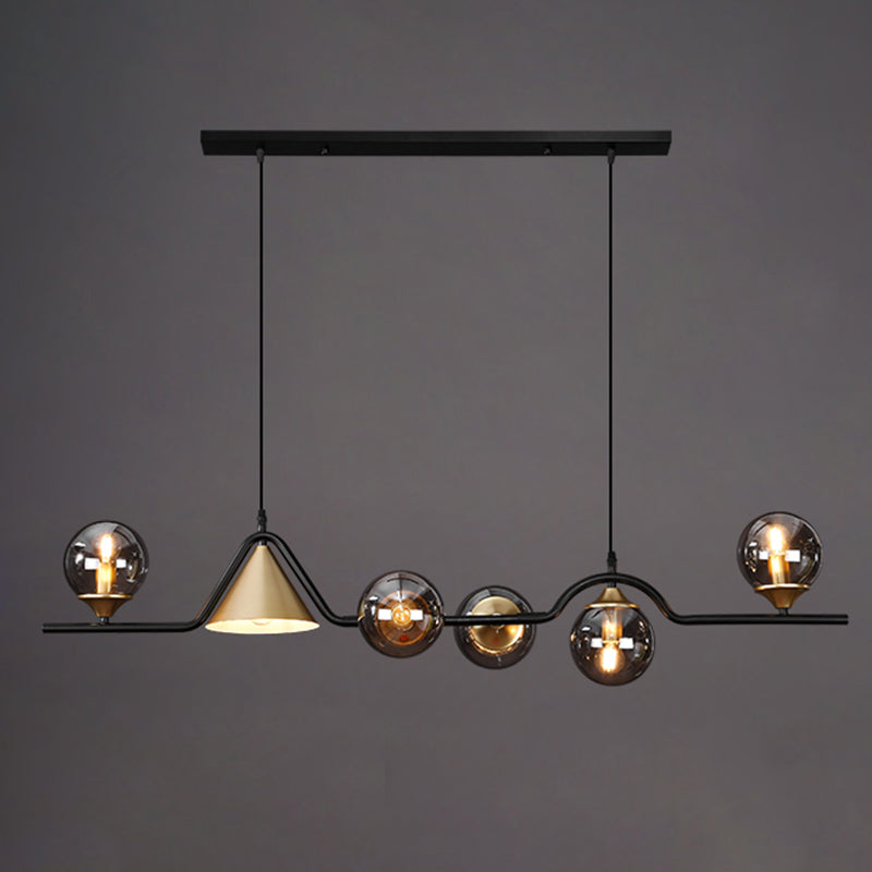 Shaded Island Lighting Fixture Simplicity Glass Island Chandelier for Dinning Room