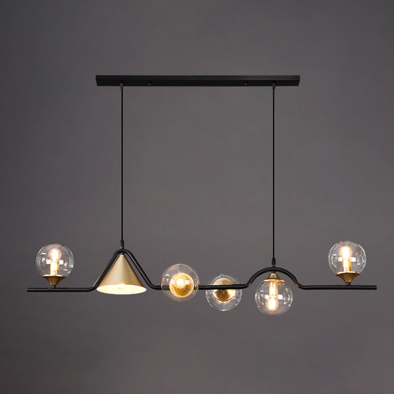 Shaded Island Lighting Fixture Simplicity Glass Island Chandelier for Dinning Room