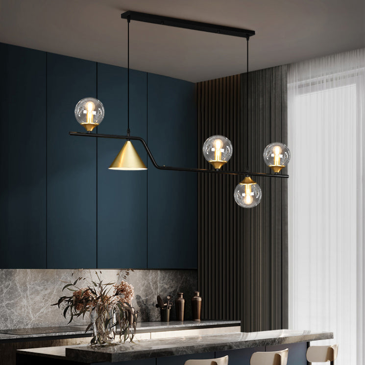 Shaded Island Lighting Fixture Simplicity Glass Island Chandelier for Dinning Room