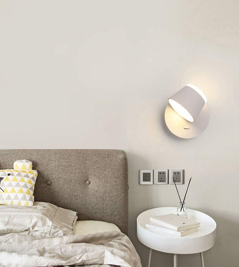 Rotatable Cone Wall Sconce Lights Modern Minimalist Style Metal Sconce for Bedroom