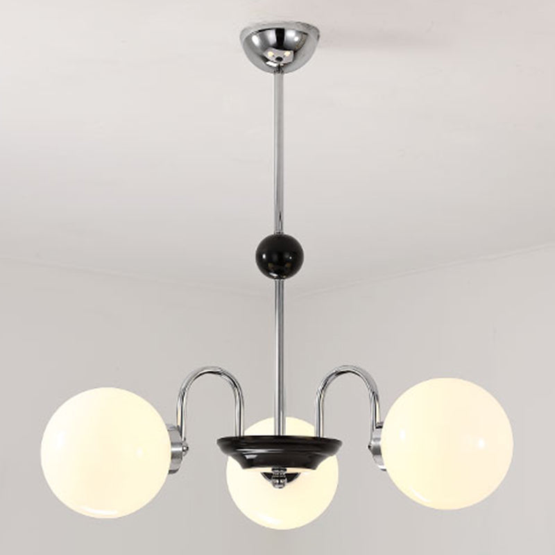 Round Glass Hanging Light Fixture Nordic-Style Chandelier Light Fixture for Dinning Room